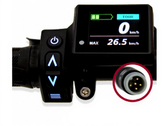 Brose BMZ Small Cockpit Display 40494-1 für E-Bikes zur Anzeige von Fahrdaten und Systeminformationen am Lenker.
